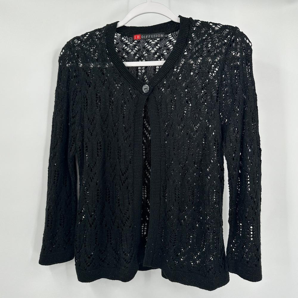 IB Diffusion Womens Vintage Crochet Cardigan Sweater Size M Minimalist‎ Eclectic